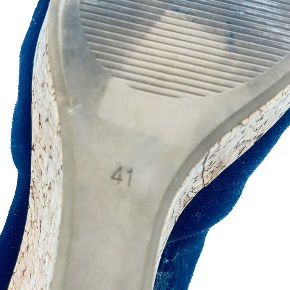 H&M Black Wedge Heels faux suede cork heels size 11 -- - Picture 6 of 9